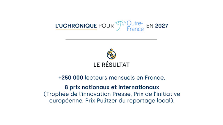 Une présentation des résultats du projet pour Outre-France : +250000 lecteurs mensuels en France et 8 prix nationaux et internationaux.