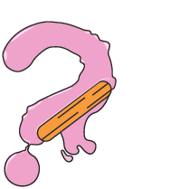 Un sorbet fondu dont la glace étalée forme un point d'interrogation